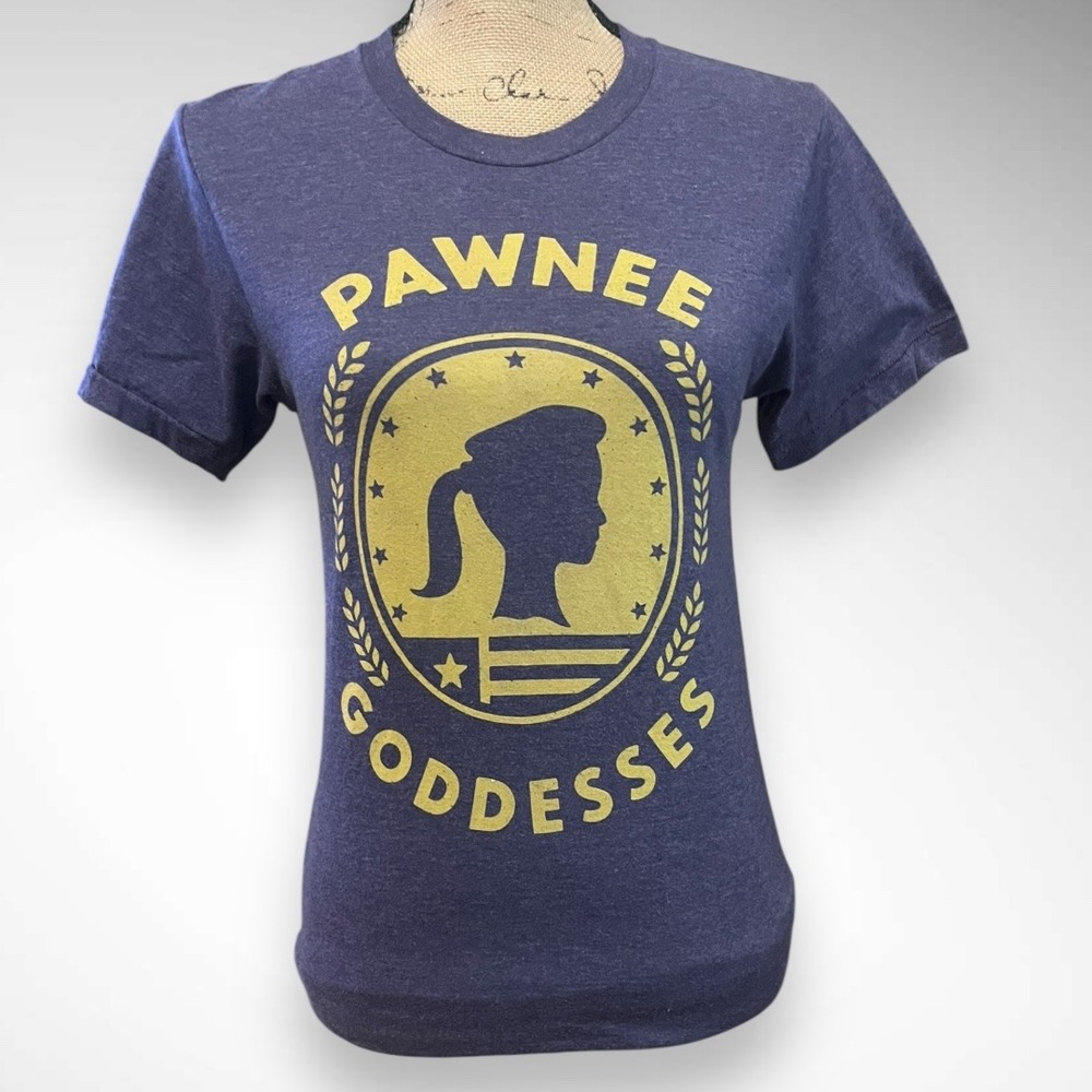 AMERICAN APPAREL Purple Short Sleeve Pawnee Goddesses Graphic T-Shirt | EUC